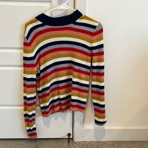 Madewell striped sweater in size large, tighter for.